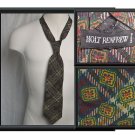 HOLT RENFREW  56 X 4  MENS SILK NECKTIE TIE  BLUE PLAID
