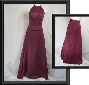 B2 NEW NWT 2PC CRANBERRY Long FORMAL Evening Dress   14