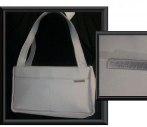 LARGE  KENNETH COLE REACTION NYLON TAUPE PURSE HAND BAG