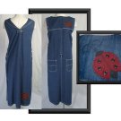 Long DENIM JEANS JUMPER DRESS LADY BUGS SAILOR STYLE  L