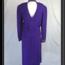 12   ST JOHN MARIE GRAY DRESS Purple Skirt Set CRYSTALS