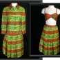 VINTAGE ADELE SIMPSON SET SKIRT JACKET BRA SUN SUIT M L