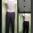 Womens Size XS Juniors M BLACK Pants PLAID Top Set EUC