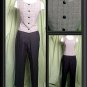 Womens Size XS Juniors M BLACK Pants PLAID Top Set EUC