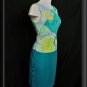 JOHN ROBERTS  10 L Bold ABSTRACT Teal Sheath Dress NEW