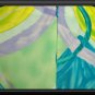 JOHN ROBERTS  10 L Bold ABSTRACT Teal Sheath Dress NEW