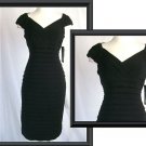 BLACK RUFFLE BANDAGE WIGGLE COCKTAIL Dress NEW NWT   10
