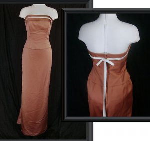 Long Formal COPPER JORDAN STRAPLESS SHEATH Dress Sz 6 M