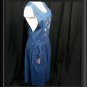Sz L Long CASEY COLEMAN Denim Teacher Dress Embroidered