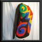 RAFAELLA Fuzzy Angora Wool Sweater BOLD Abstract Long M