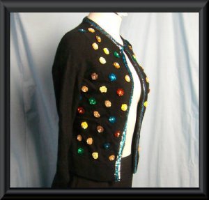 INC Soft Angora Nylon Sequin Flower Size Small Sweater
