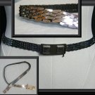 Vintage Womens Sz M L Silver Metal Stretch Skinny Belt
