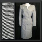 WOMENS M 10 VTG 80s BLAZER Skirt Suit Check BLACK WHITE