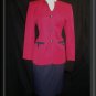 Womens 6 XS Petite Pink Blazer Navy KASPER Skirt Suit