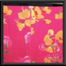 FLORAL PINK Stretch CAPRI Cropped PANTS WOMENS 14 L XL