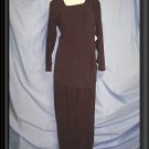 NEW NWT M L Long Skirt Dress Top BURGUNDY Set CHRISTINA