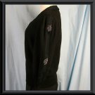 Vintage Women L Nat Allen Black Top Sweater Rhinestones