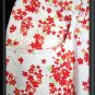 FLORAL Stretch CAPRI Cropped PANTS WOMENS 12 M L ORANGE