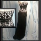 ALYSE DESIGNS Black Formal Dress Beaded Embroidery 8 4