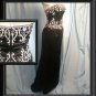 ALYSE DESIGNS Black Formal Dress Beaded Embroidery 8 4