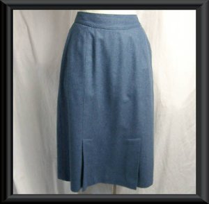 VINTAGE Long WOOL Blue Vintage Panther Straight Skirt
