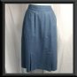 VINTAGE Long WOOL Blue Vintage Panther Straight Skirt