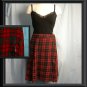 Vintage 80's Plaid Wrap Skirt NORTON MCNAUGHTON Sz XS S