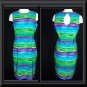 M DORBY Water Color Sheath Dress Size 10 L TEAL PURPLE