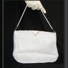 VINTAGE Warren Reed Evening BAG WHITE MESH CLUTCH PURSE