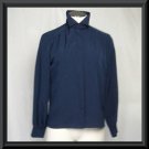 Womens Size 10 P Navy Blue Blouse Country PENDLETON Top