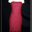 GUNNE SAX Crochet RED SILVER Stretch DRESS Size 7 Jrs M