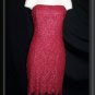 GUNNE SAX Crochet RED SILVER Stretch DRESS Size 7 Jrs M