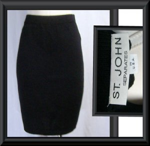 ST JOHN KNIT SEPARATES BLACK STRAIGHT SKIRT SIZE 4 MINT