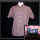 Womens Size Large LEE Jeans Red White Checked Shirt Top