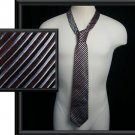 EXTRA LONG Geoffry Beene Burgundy Gray Tie 65 X 4 Wide