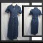 Sz 4 6 S MAXI Denim Jeans Shirt Dress Snaps Down Front