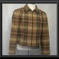 Womens S M THE LIMITED Brown Plaid WOOL Blend Jacket