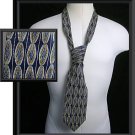 Mens Silk ZYLOS Tie 60 X 4 Wide Blue Gold X-Long XL EUC