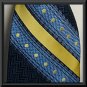 VTG Blue Yellow Striped Mens tie 57 X 4 Wide DALE ALAN