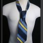 VTG Blue Yellow Striped Mens tie 57 X 4 Wide DALE ALAN