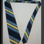 VTG Blue Yellow Striped Mens tie 57 X 4 Wide DALE ALAN