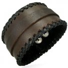 Genuine Brown Leather Cuff Wristband Bracelet Genuine Brown Leather Cuff Wristband Bracelet