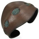 Genuine Brown Egiptian Leather Bangle Bracelet