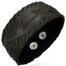 Genuine Brown Adjustable Weaved Leather Bracelet