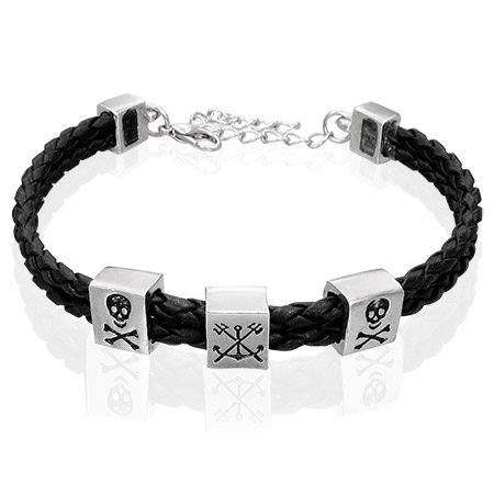 Fashion Skulls Braided Bracelet
