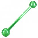 Steel Green 14G Tongue Ring Barbell Pin Stud Piercing Jewelry Gauge, 3/4 Steel Green 14G Tongue Ring Barbell Pin Stud Piercing Jewelry Gauge, 3/4
