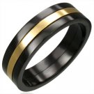 Black Stainless Steel 2-Tone Band Ring - Size 10 Black Stainless Steel 2-Tone Band Ring - Size 10