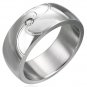 Stainless Steel Ring w/Clear CZ - size 9