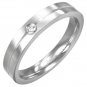 Stainless Steel Ring w/ Clear CZ - size 9