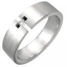 Stainless Steel Ring w/ Clear CZ - size 10 Stainless Steel Ring w/ Clear CZ - size 10